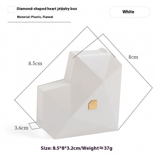 Simple Heart-shaped Diamond Surface Jewelry Storage Packaging Box ( Special Discount for Couples Across the USA – Limited Time Only)